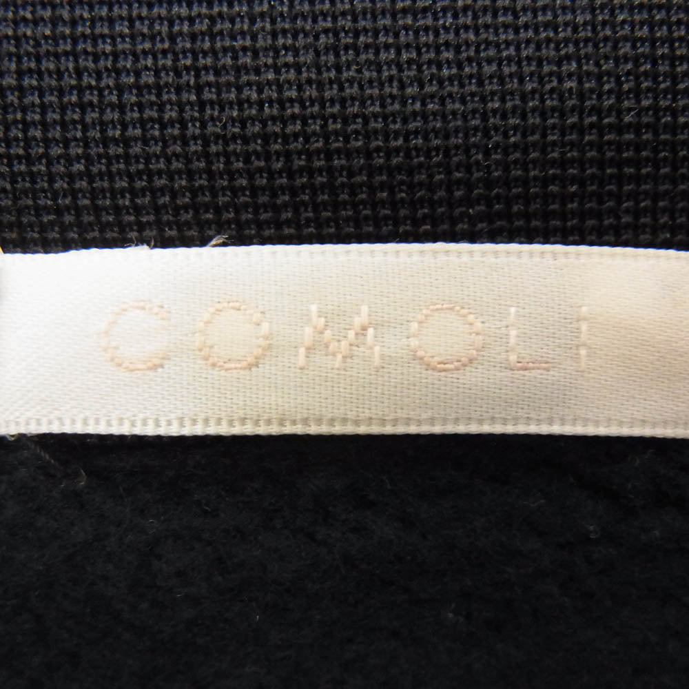 COMOLI コモリ 18AW N03-05004 裏起毛 ラグランスリーブ 長袖 クルーネック スウェット トレーナー ブラック系 3【中古】