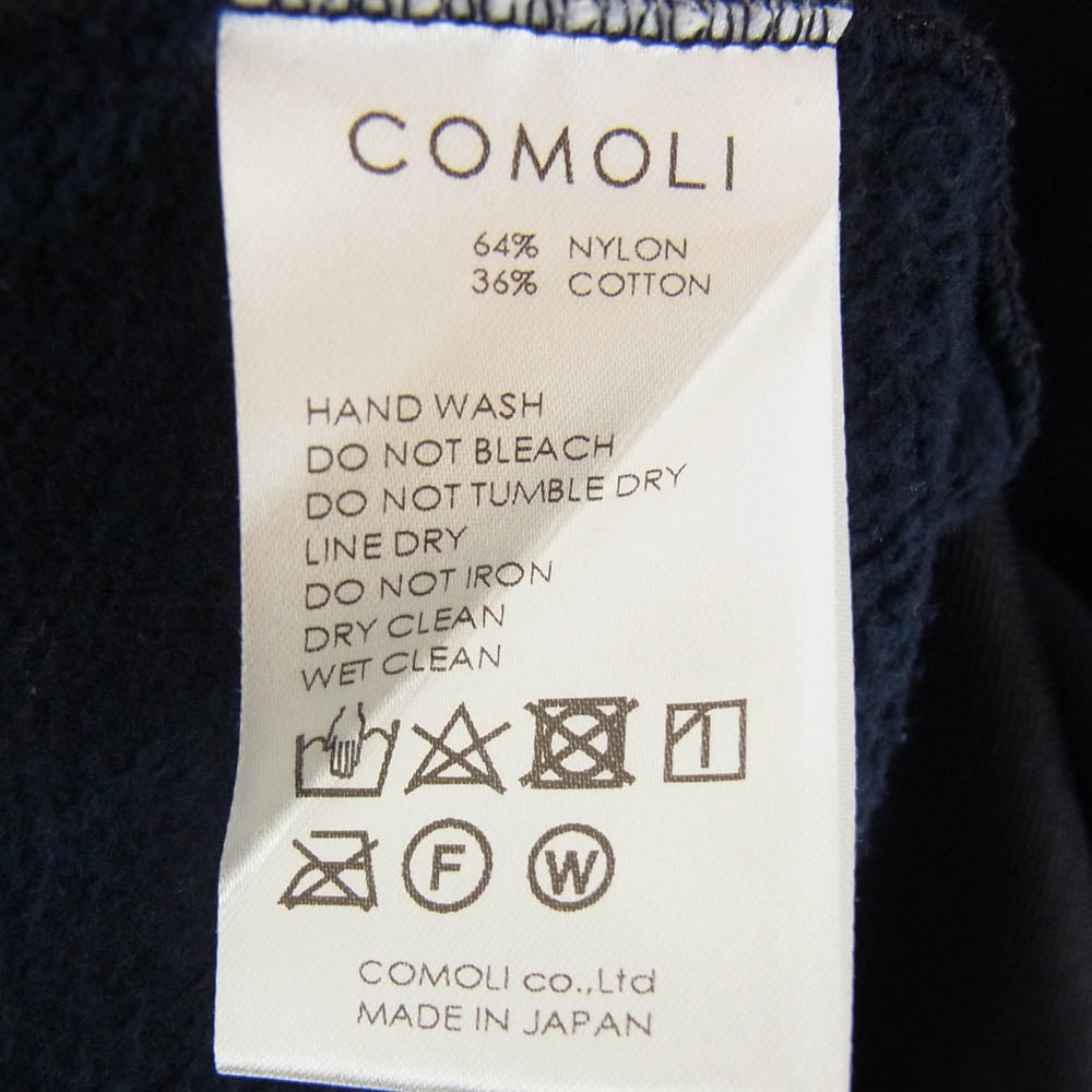 COMOLI コモリ 18AW N03-05004 裏起毛 ラグランスリーブ 長袖 クルーネック スウェット トレーナー ブラック系 3【中古】