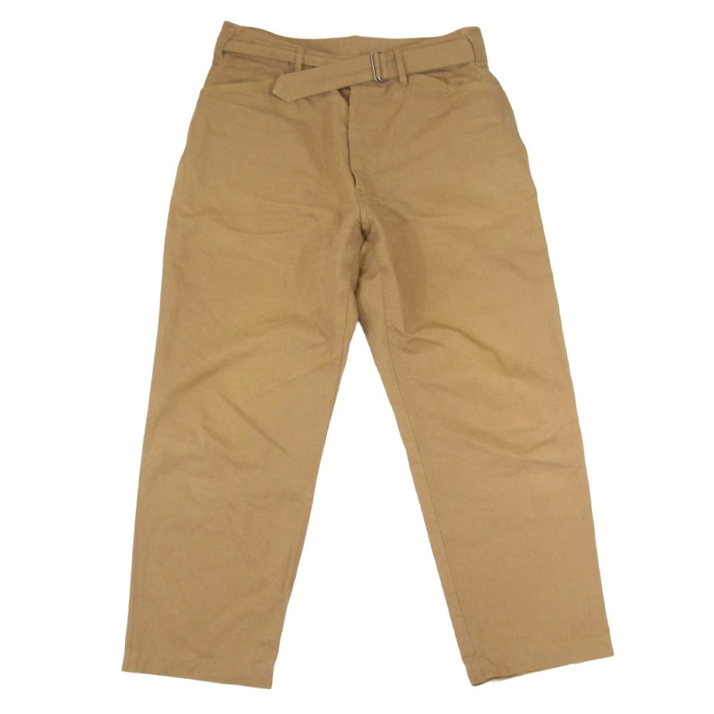 COMOLI コモリ 17AW L03-03007 コットンリネン ベルテッドパンツ ブラウン系 2【中古】
