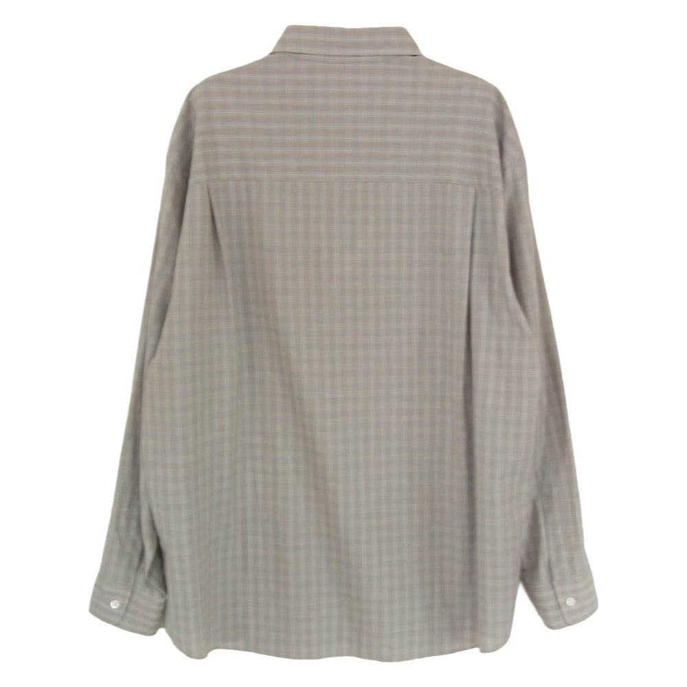 AURALEE オーラリー 20SS A20SS01LC SUPER LIGHT WOOL CHECK SHIRTS スーパー ライト ウール チェック 長袖 シャツ グレー系 4【中古】