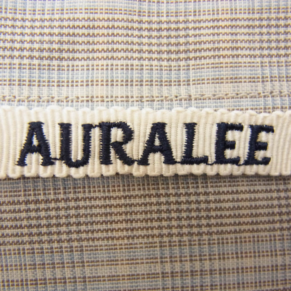 AURALEE オーラリー 20SS A20SS01LC SUPER LIGHT WOOL CHECK SHIRTS スーパー ライト ウール チェック 長袖 シャツ グレー系 4【中古】
