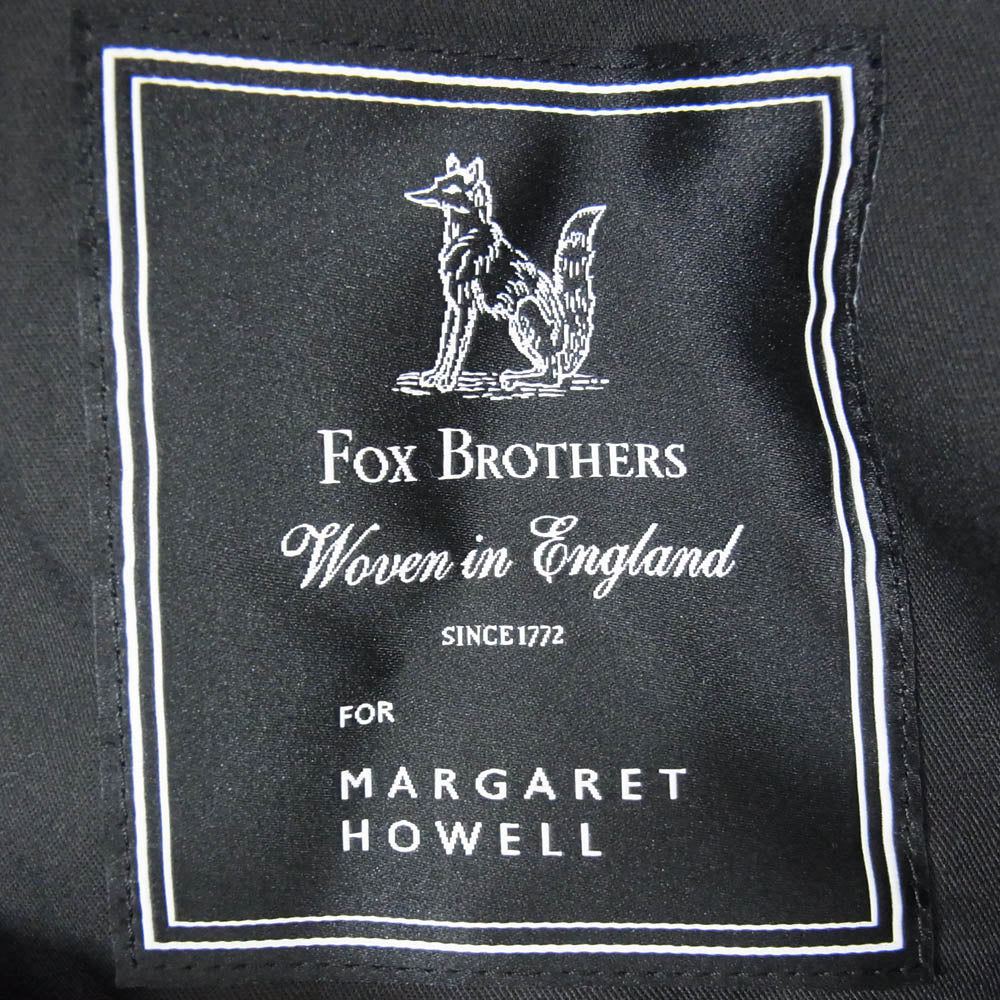 MARGARET HOWELL マーガレットハウエル 579-4140007 WIDE STRIPE FINE WOOL ワイド ストライプ ファイン ウール トラウザーズ ブラック系 L【美品】【中古】