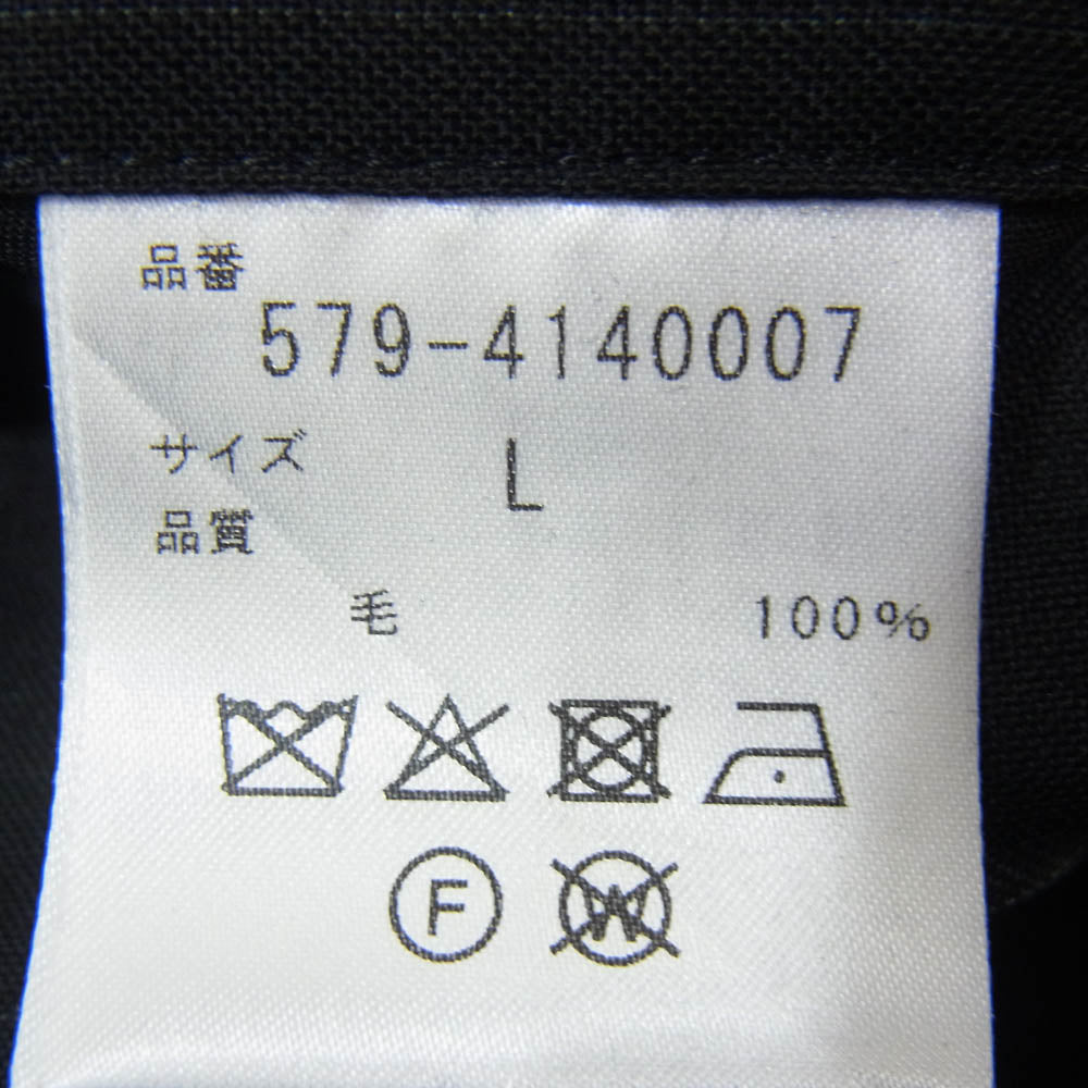 MARGARET HOWELL マーガレットハウエル 579-4140007 WIDE STRIPE FINE WOOL ワイド ストライプ ファイン ウール トラウザーズ ブラック系 L【美品】【中古】