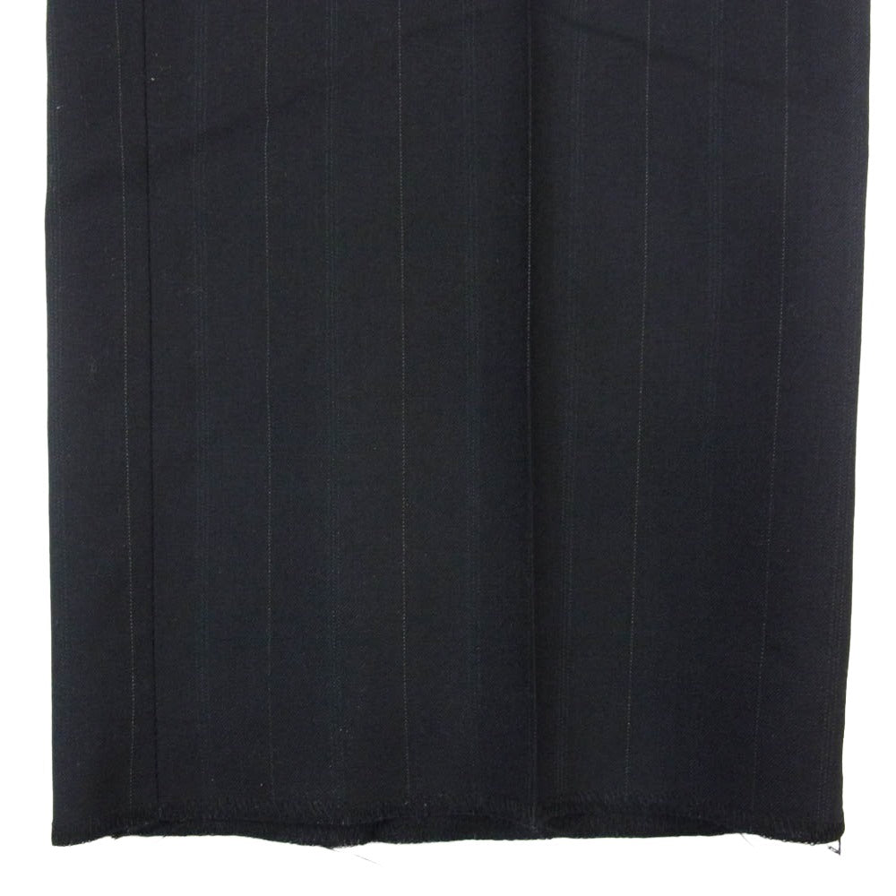 MARGARET HOWELL マーガレットハウエル 579-4140007 WIDE STRIPE FINE WOOL ワイド ストライプ ファイン ウール トラウザーズ ブラック系 L【美品】【中古】