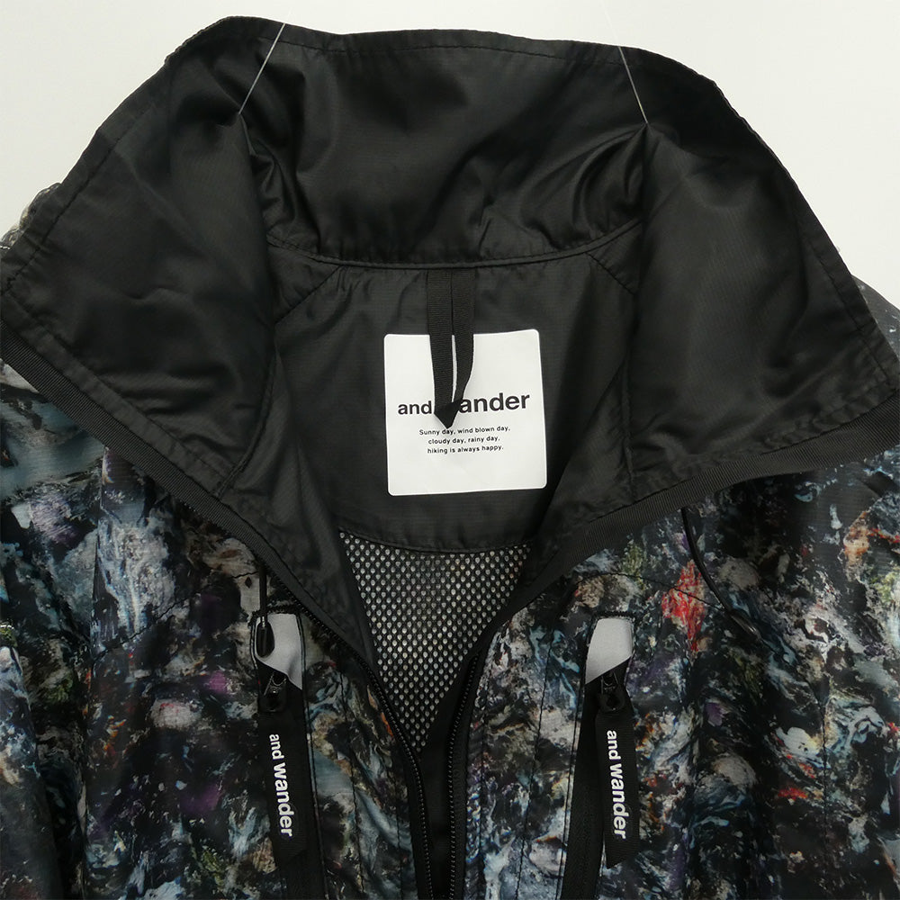 and wander アンドワンダー 574-0221007 stone printed rip coat リフレクター ストーン プリント リップ コート マルチカラー系 2【極上美品】【中古】