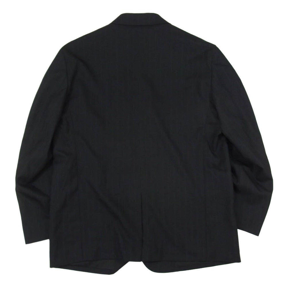 MARGARET HOWELL マーガレットハウエル 579-4120007 WIDE STRIPE FINE WOOL ワイド ストライプ ファイン ウール テーラードジャケット ブラック系 L【極上美品】【中古】
