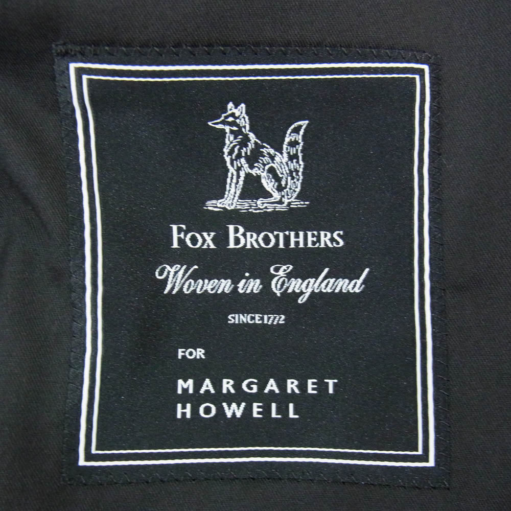 MARGARET HOWELL マーガレットハウエル 579-4120007 WIDE STRIPE FINE WOOL ワイド ストライプ ファイン ウール テーラードジャケット ブラック系 L【極上美品】【中古】