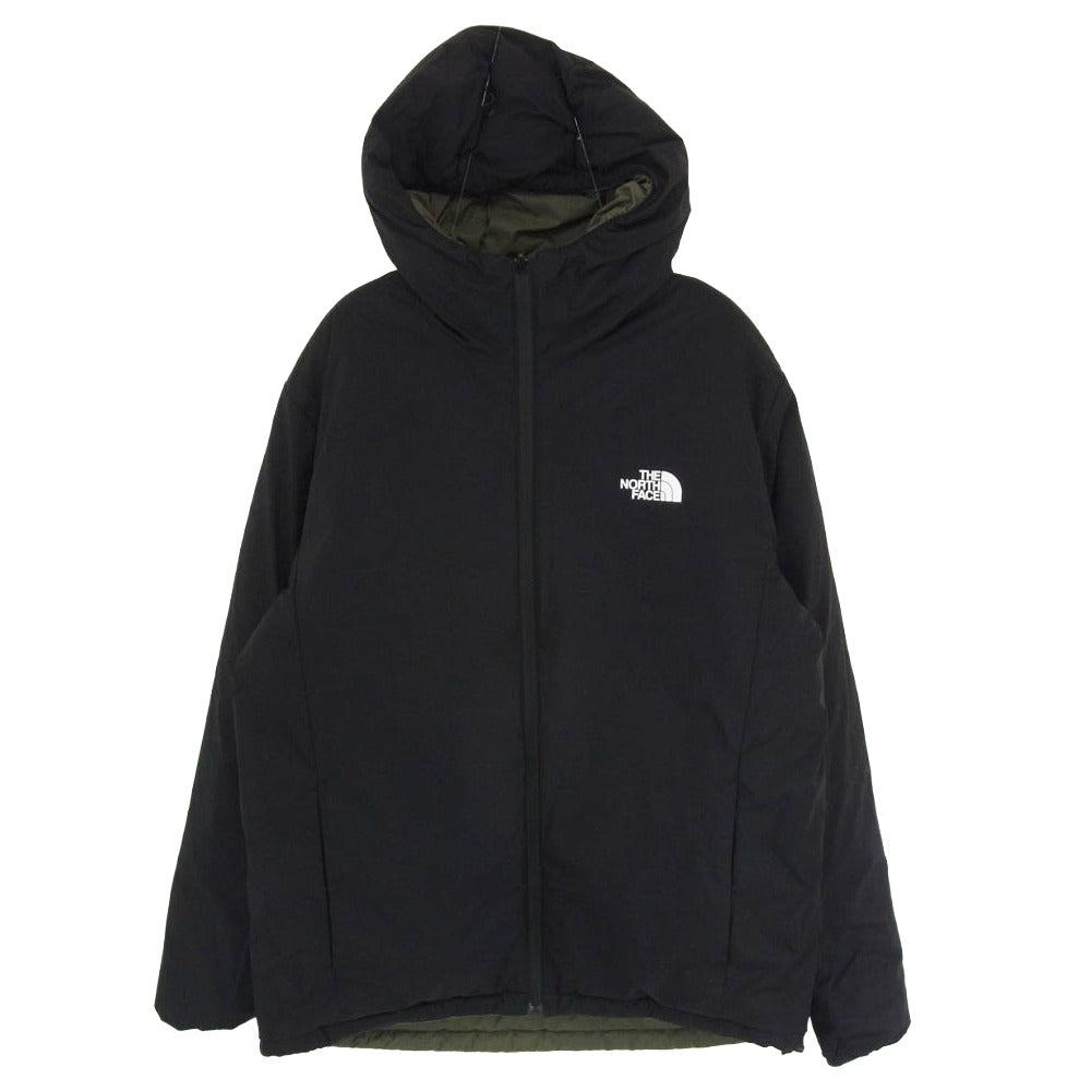 THE NORTH FACE ノースフェイス NY82080 REVERSIBLE ANYTIME INSULATED HOODIE 中綿 リバーシブル エニータイム インサレーテッド フーディ ジャケット カーキ系 XL【中古】