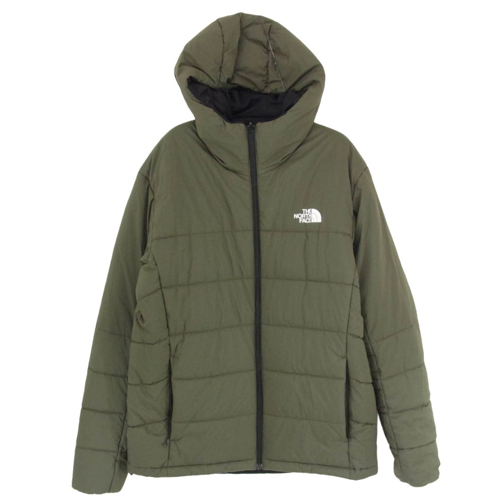 THE NORTH FACE ノースフェイス NY82080 REVERSIBLE ANYTIME INSULATED HOODIE 中綿 リバーシブル エニータイム インサレーテッド フーディ ジャケット カーキ系 XL【中古】