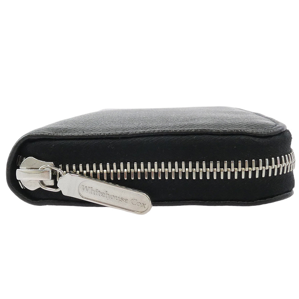 WHITE HOUSE COX ホワイトハウスコックス レザー ラウンドファスナー 長財布 ブラック系【中古】