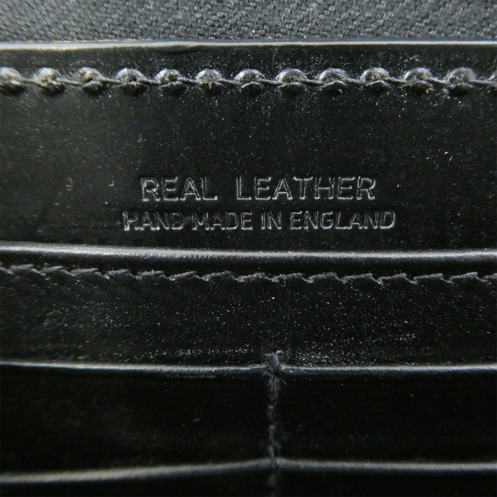 WHITE HOUSE COX ホワイトハウスコックス レザー ラウンドファスナー 長財布 ブラック系【中古】