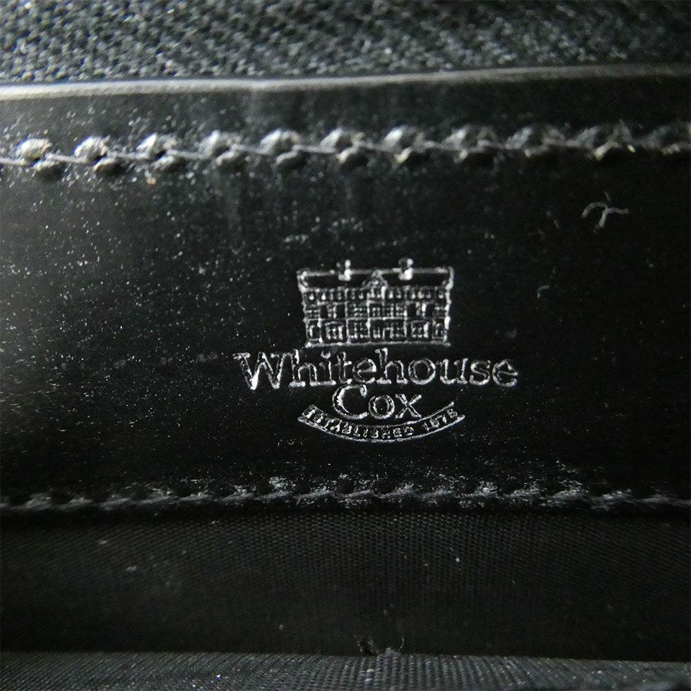 WHITE HOUSE COX ホワイトハウスコックス レザー ラウンドファスナー 長財布 ブラック系【中古】