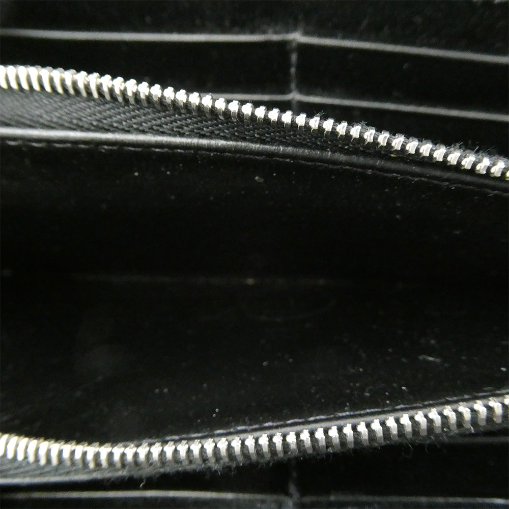 WHITE HOUSE COX ホワイトハウスコックス レザー ラウンドファスナー 長財布 ブラック系【中古】