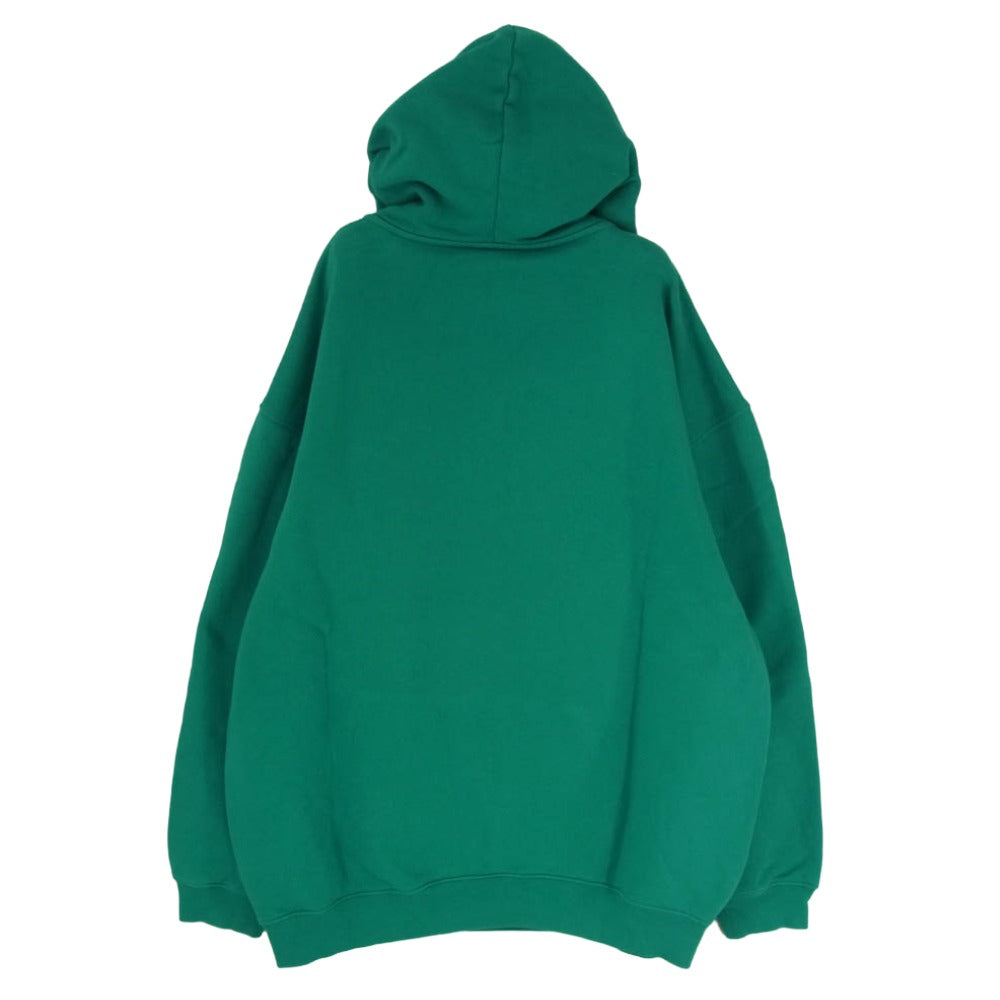 BALENCIAGA バレンシアガ 19AW 570811 TGV68 Paris Flag Pullover Hoodie ロゴプリント パリフラッグ プルオーバー パーカー フーディー グリーン系 L【中古】