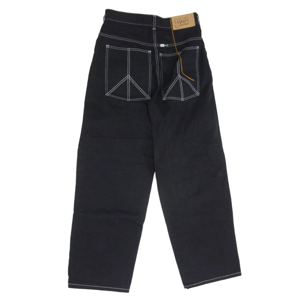 ピースデニム ホワイトステッチ ブラックデニム パンツ ブラック系 S【中古】