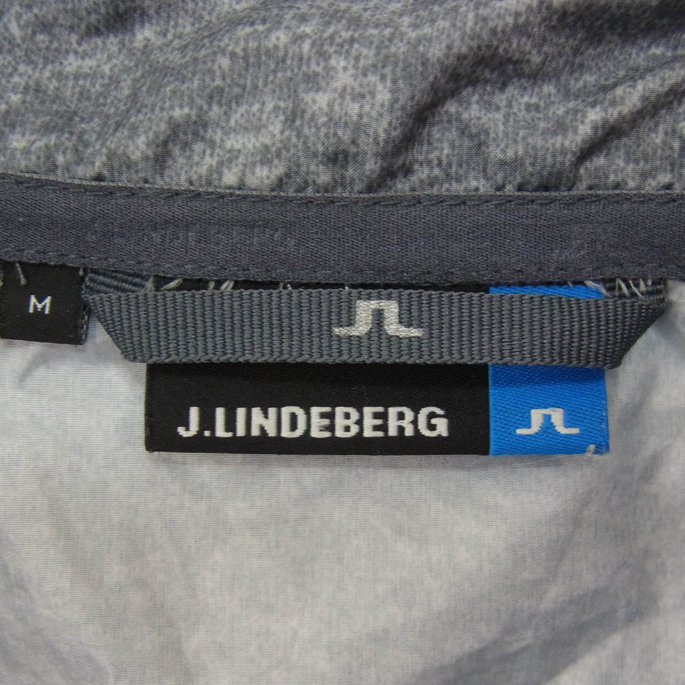 J.LINDEBERG ジェイリンドバーグ ロゴ刺繍 ジップアップ トレーニング ジャケット グレー系 M【中古】