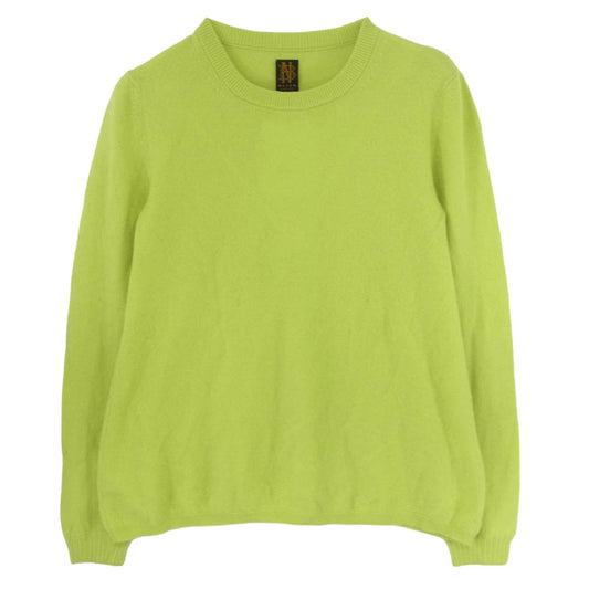 バトナー BN-13FL-005 カシミヤ100％ クルーネック ニット セーター グリーン系 F【中古】