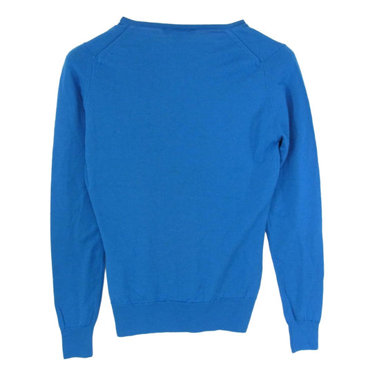JOHN SMEDLEY ジョンスメドレー 英国製 ニュージーランドメリノウール Vネック ニット プルオーバー ブルー系 S【中古】
