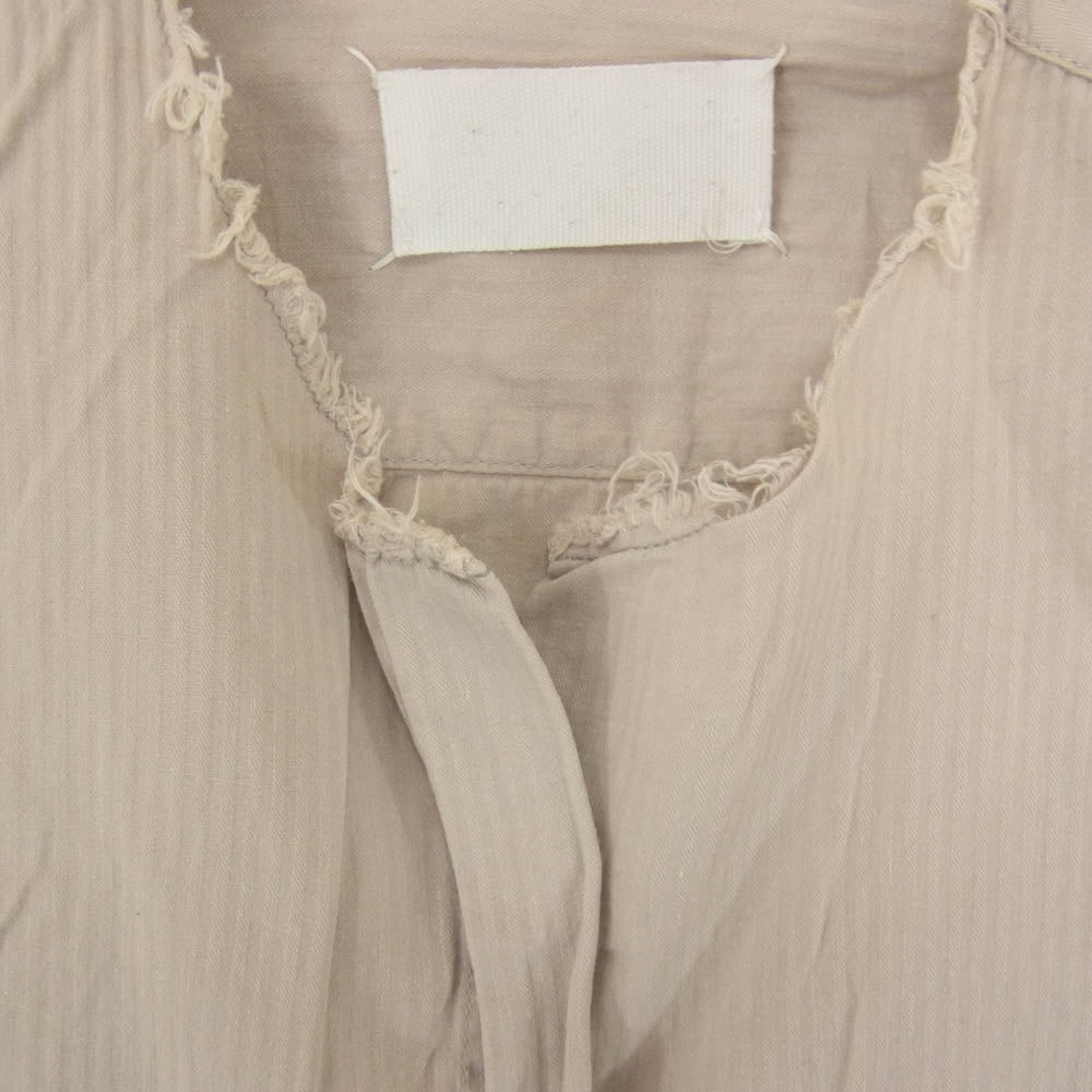 MAISON MARTIN MARGIELA メゾンマルタンマルジェラ 03SS 631C21003031 白タグ ここのえタグ 本人期 カットオフ ノーカラー ノースリーブシャツ ベージュ系 36【中古】