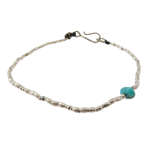 ノースワークス bead anklet ビーズ アンクレット シルバー系 ブルー系【中古】