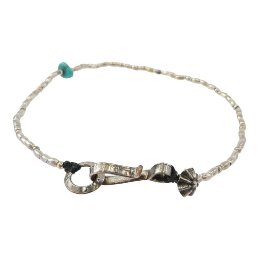 ノースワークス bead anklet ビーズ アンクレット シルバー系 ブルー系【中古】