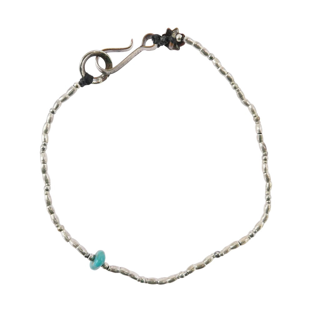 ノースワークス bead anklet ビーズ アンクレット シルバー系 ブルー系【中古】