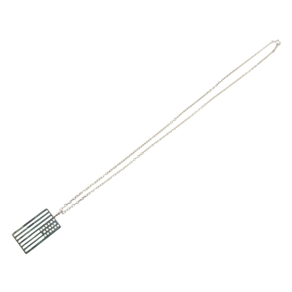 イーディーエフ PD-035 American Flag アメリカンフラッグ ペンダント 星条旗 ネックレス シルバー系【中古】