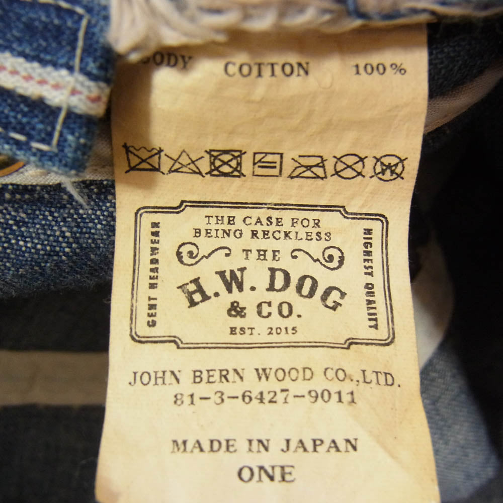 THE H.W.DOG&CO. ザエイチダブリュウドッグアンドコー D-0015-V 1990s factory cap ヴィンテージ加工 インディゴ ファクトリーキャップ ワーク キャップ インディゴブルー系【美品】【中古】