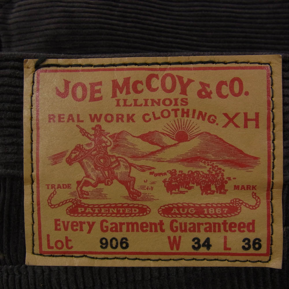The REAL McCOY'S ザリアルマッコイズ MP22107 CORDUROY TROUSERS Lot. 906 コーデュロイ トラウザーズ パンツ チャコール チャコール系 34【中古】