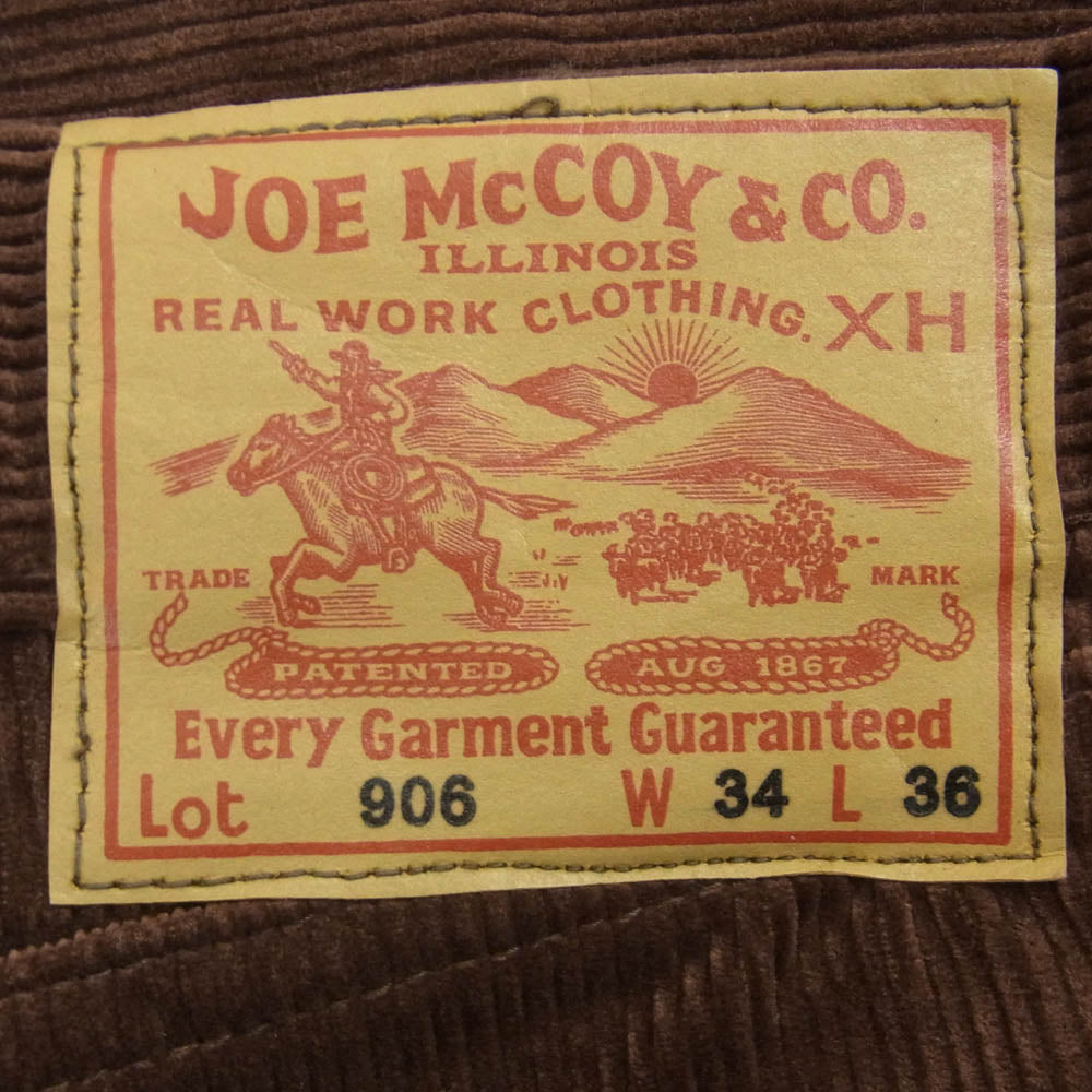 The REAL McCOY'S ザリアルマッコイズ MP22107 CORDUROY TROUSERS Lot. 906 コーデュロイ トラウザーズ パンツ ブラウン系 W34 L36【中古】