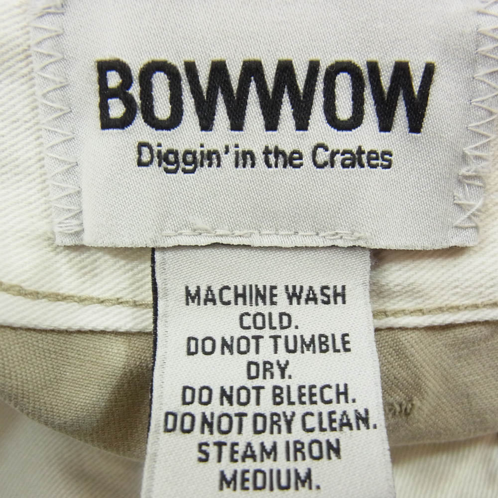 BOWWOW バウワウ m41 chino trousers ヴィンテージ加工 ミリタリー メタルボタン チノ トラウザー パンツ ベージュ系 XL【美品】【中古】