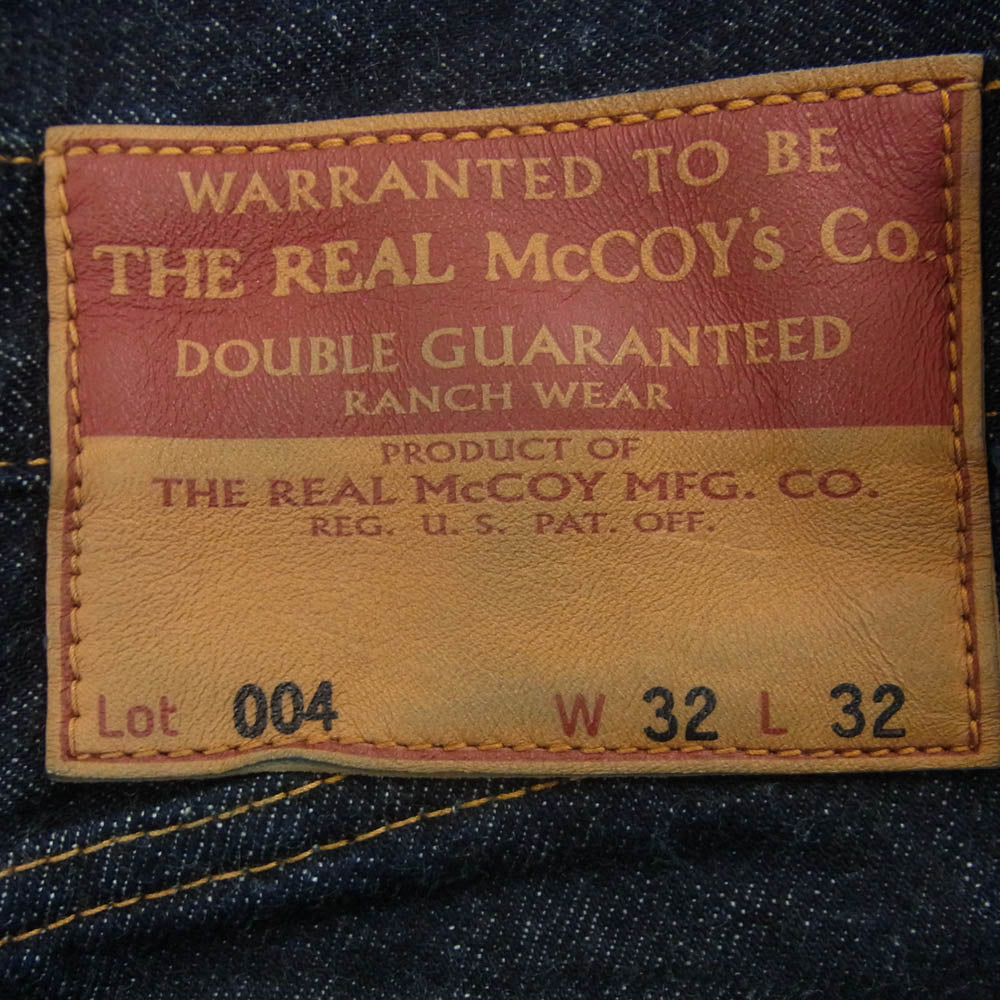 The REAL McCOY'S ザリアルマッコイズ MP19101 Lot. 004 ディアスキンラベル デニム パンツ インディゴブルー系 W32 L32【美品】【中古】