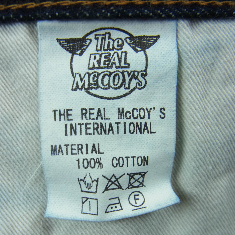 The REAL McCOY'S ザリアルマッコイズ MP19101 Lot. 004 ディアスキンラベル デニム パンツ インディゴブルー系 W32 L32【美品】【中古】
