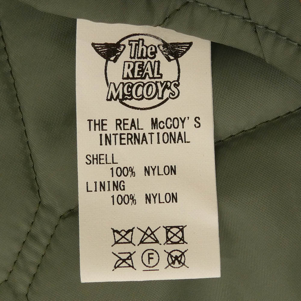 The REAL McCOY'S ザリアルマッコイズ MJ21116 UNDERWEAR QUILTED CWU 9/P ライナー キルト ジャケット カーキ系 M【中古】