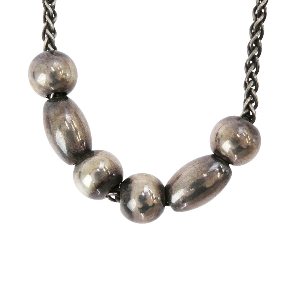 チョロス BEADS NECKLACE 金メタル付きビーズ ネックレス 45cm シルバー系【中古】