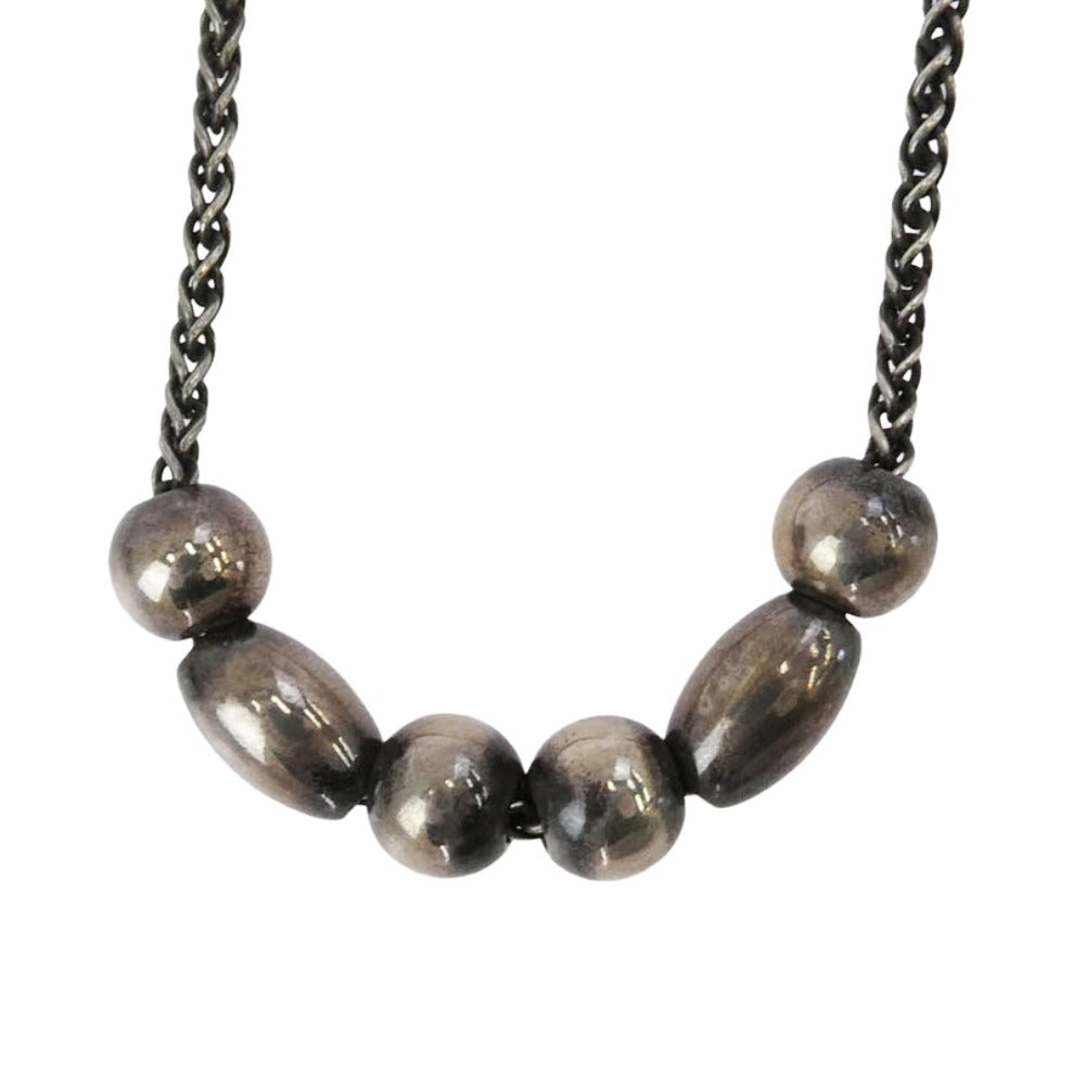チョロス BEADS NECKLACE 金メタル付きビーズ ネックレス 45cm シルバー系【中古】