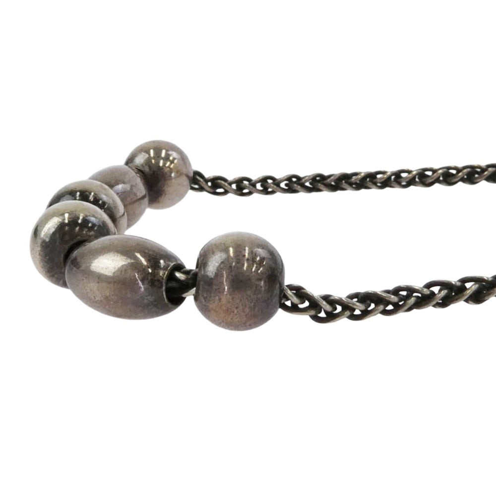 チョロス BEADS NECKLACE 金メタル付きビーズ ネックレス 45cm シルバー系【中古】
