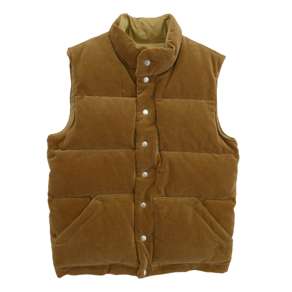 The REAL McCOY'S ザリアルマッコイズ MJ21124 CORDUROY DOWN VEST コーデュロイ ダウン ベスト ライトブラウン系 M【美品】【中古】