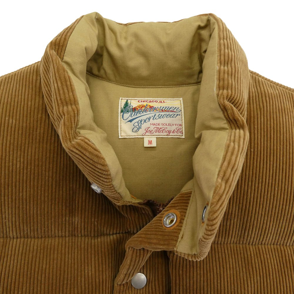 The REAL McCOY'S ザリアルマッコイズ MJ21124 CORDUROY DOWN VEST コーデュロイ ダウン ベスト ライトブラウン系 M【美品】【中古】