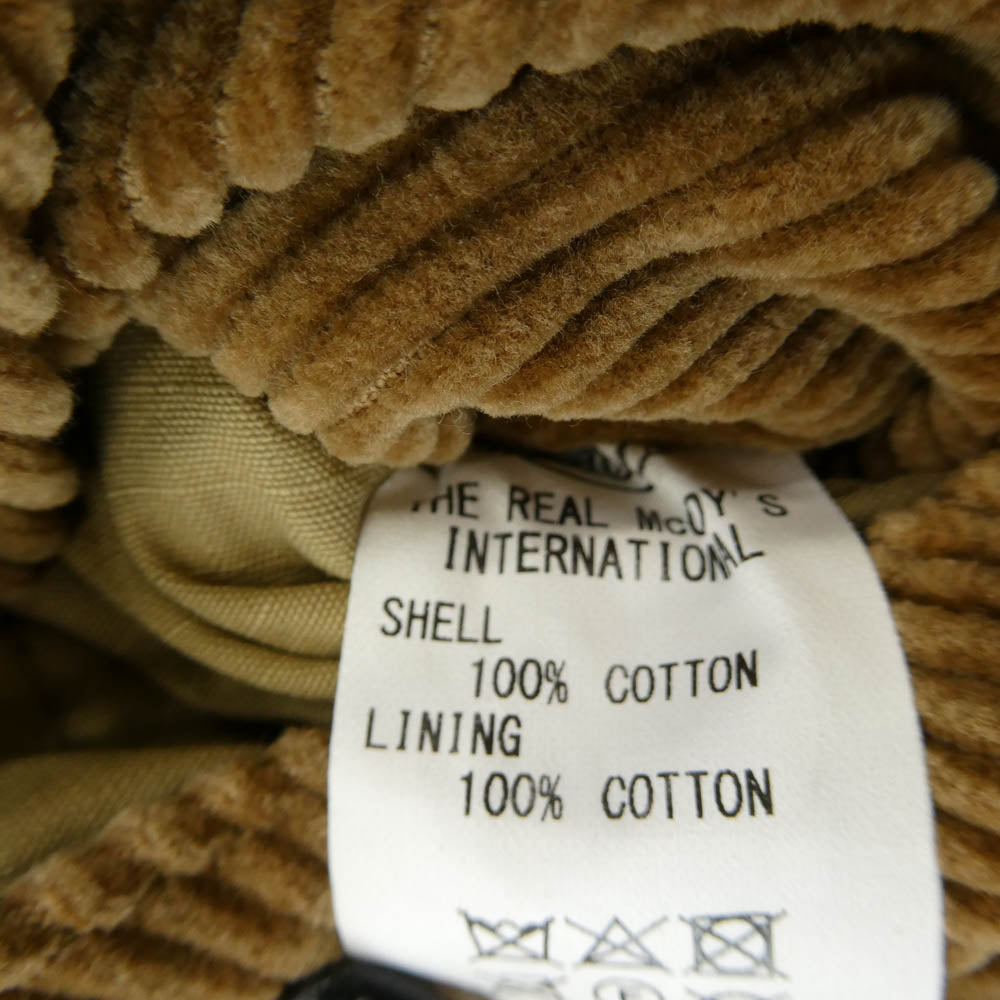 The REAL McCOY'S ザリアルマッコイズ MJ21124 CORDUROY DOWN VEST コーデュロイ ダウン ベスト ライトブラウン系 M【美品】【中古】