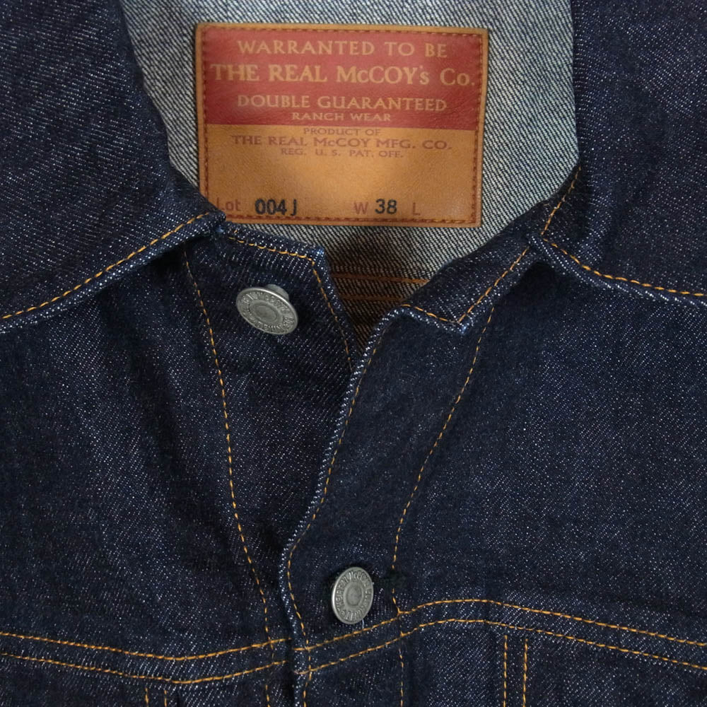 The REAL McCOY'S ザリアルマッコイズ MJ21129 Lot. 004J 3rd Type デニム ジャケット インディゴブルー系 38【美品】【中古】