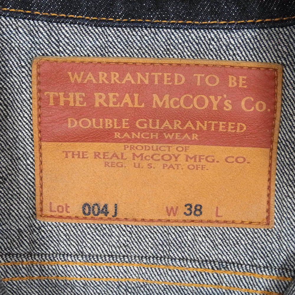 The REAL McCOY'S ザリアルマッコイズ MJ21129 Lot. 004J 3rd Type デニム ジャケット インディゴブルー系 38【美品】【中古】