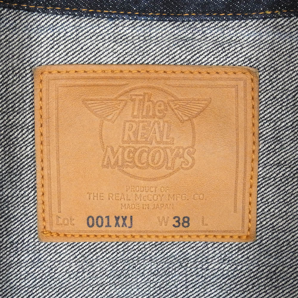 The REAL McCOY'S ザリアルマッコイズ MJ18030 LOT.001XXJ ホースレザーパッチ 2nd Type デニム ジャケット ホースレザーパッチ インディゴブルー系 38【美品】【中古】