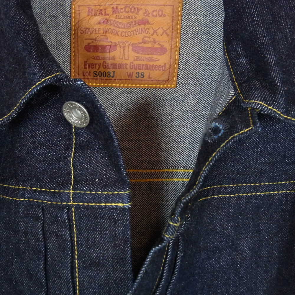 The REAL McCOY'S ザリアルマッコイズ MJ20024 Lot.S003J 大戦モデル デニム ジャケット インディゴブルー系 38【美品】【中古】