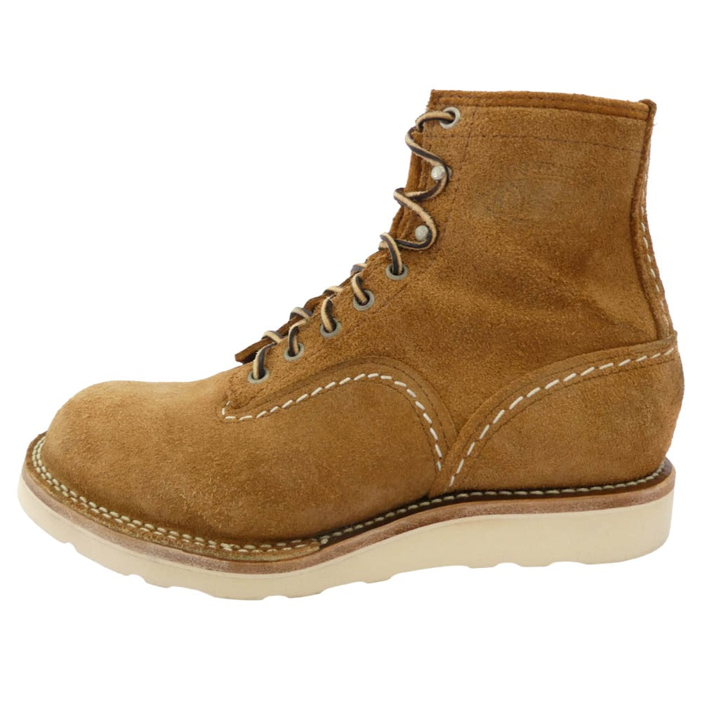 WESCO ウエスコ Custom Jobmaster Roughout カスタムジョブマスター 7インチ ラフアウト セミレーストゥ ブーツ ブラウン系 イエロー系 US7.5E【中古】