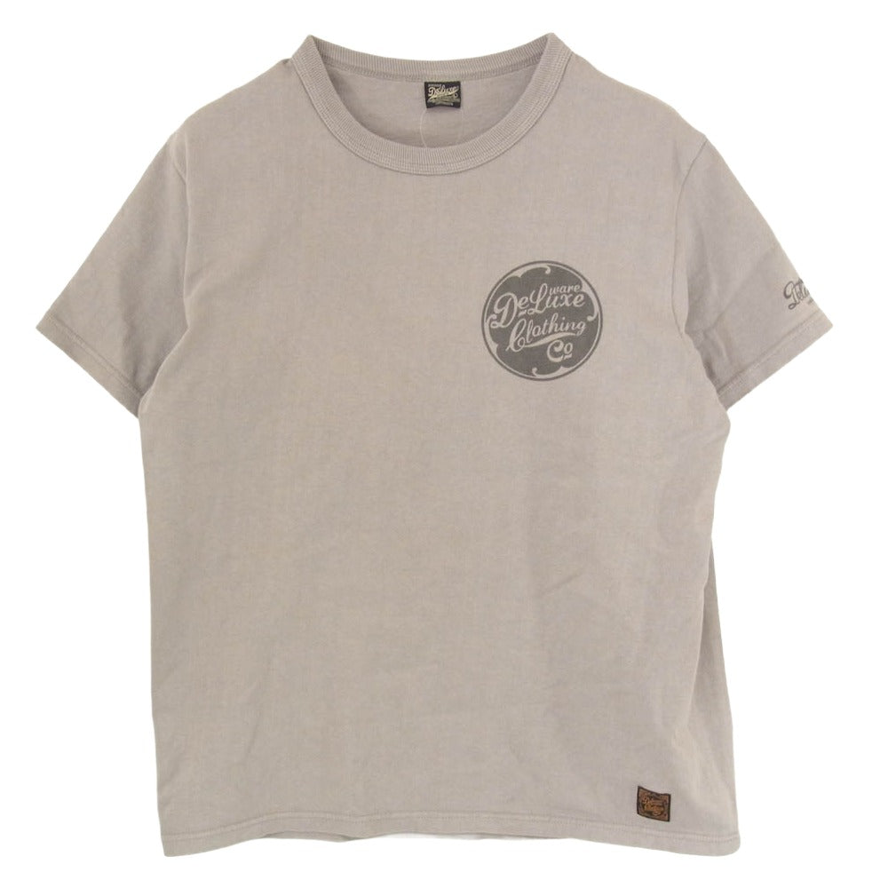 DELUXE デラックス コットン クルーネック 丸首 ショートスリーブ 半袖 Tシャツ グレー系 L【中古】
