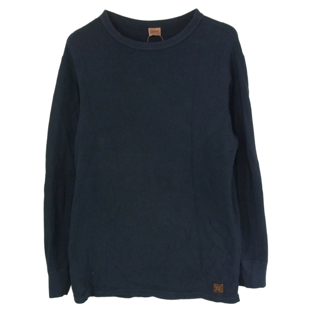 DELUXE デラックス THERMAL PLAIN ミリタリー サーマル 長袖 Tシャツ カットソー ネイビー系 XL【中古】