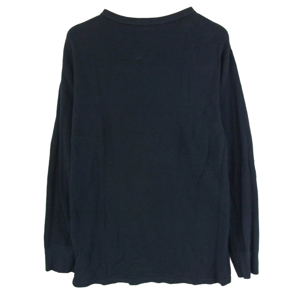 DELUXE デラックス THERMAL PLAIN ミリタリー サーマル 長袖 Tシャツ カットソー ネイビー系 XL【中古】