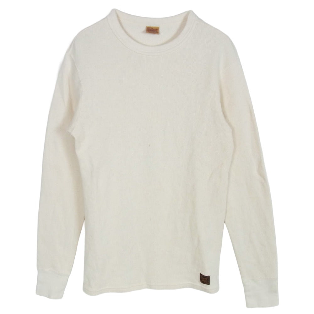 DELUXE デラックス THERMAL PLAIN ミリタリー サーマル 長袖 Tシャツ ホワイト オフホワイト系 L【中古】