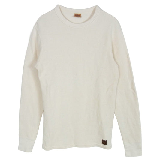 DELUXE デラックス THERMAL PLAIN ミリタリー サーマル 長袖 Tシャツ ホワイト オフホワイト系 L【中古】